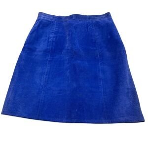 Vintage Phoenix Electric Blue Suede Mini Skirt Size 7/8 AS IS